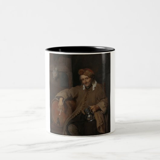 Der alte Drinker (von Gabriel Metsu) Zweifarbige Tasse (Mittel)
