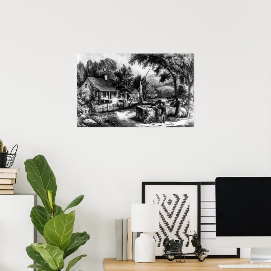 Der alte Eimer aus Eichen - 1872 Poster (Heimbüro)