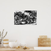 Der alte Eimer aus Eichen - 1872 Poster (Küche)