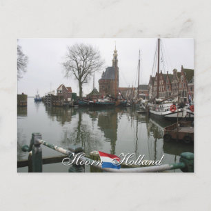 Der alte Hafen in Hoorn Holland Postcard Postkarte