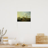 Der alte Hafen von Genua Poster (Küche)