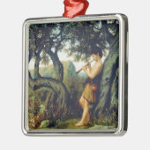 Der alte Hirtenjunge spielt Flute Ornament Aus Metall (Links)