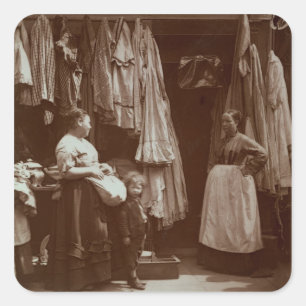 Der alte Kleiderladen, Sieben Dials von 'Street Li Quadratischer Aufkleber