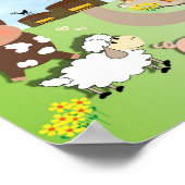 Der alte MacDonald hatte ein Niedliches Kind-Tierb Poster (Ecke)