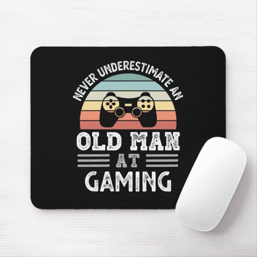 Der alte Mann am Gaming Vathers Day Funny Gift Mousepad (Mit Mouse)