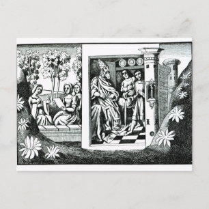 Der alte Mann des Berges, der seinem b Befehle ert Postkarte