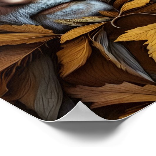 Der alte Mann des Herbstes hinterlässt digitale Ku Poster (Ecke)