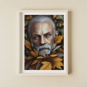 Der alte Mann des Herbstes hinterlässt digitale Ku Poster
