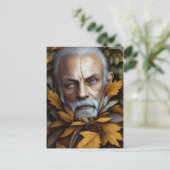 Der alte Mann des Herbstes hinterlässt digitale Ku Postkarte (Stehend Vorderseite)