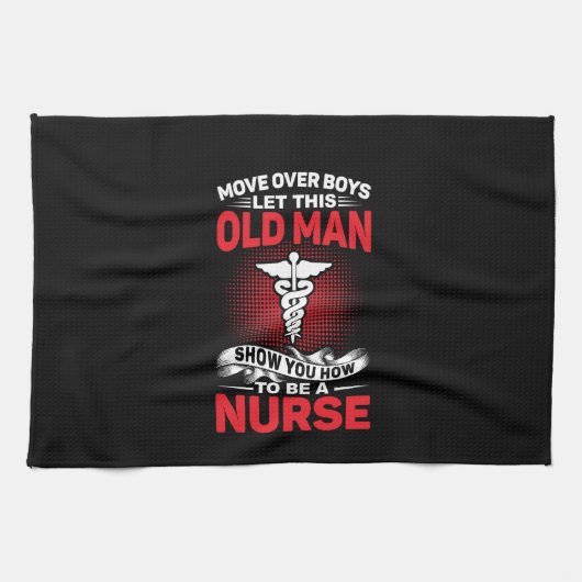 Der alte Mann Ließ mit einem Geschenk über Jungen Geschirrtuch (Horizontal)