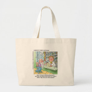 Der alte Mann und die Apotheke Funny Offbeat Carto Jumbo Stoffbeutel
