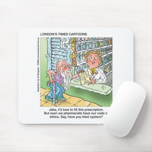 Der alte Mann und die Apotheke Funny Offbeat Carto Mousepad (Mit Mouse)