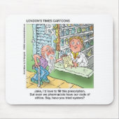 Der alte Mann und die Apotheke Funny Offbeat Carto Mousepad (Vorne)