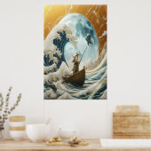 Der alte Mann und die Riesenwelle Poster (Küche)