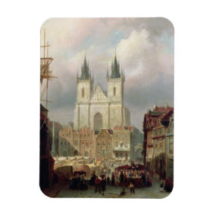 Der alte Marktplatz in Prag, 1881 (Öl auf canva Magnet