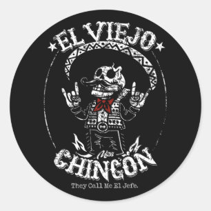 Der alte Mas Chingon Cinco De Mayo Mexikaner Runder Aufkleber