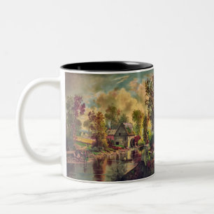 Der alte Mühlenstrom Zweifarbige Tasse
