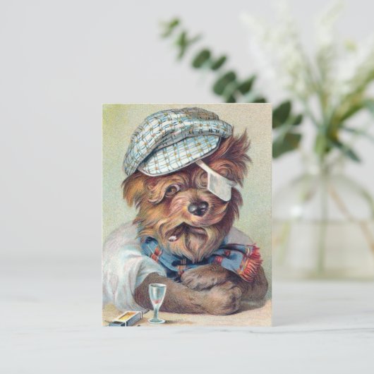 "Der alte Rascal" Vintager Hund Postkarte (Stehend Vorderseite)