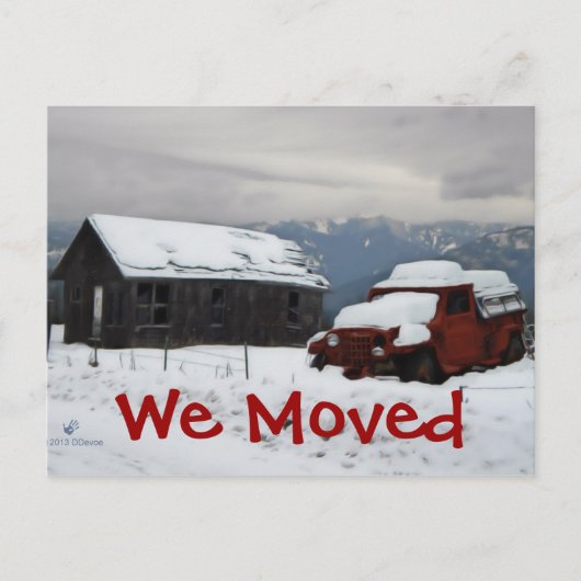 Der alte rote LKW Ankündigungspostkarte (Vorderseite)