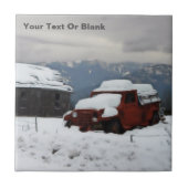 Der alte rote LKW Fliese (Vorderseite)