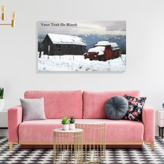 Der alte rote LKW Leinwanddruck (Insitu (Wohnzimmer))