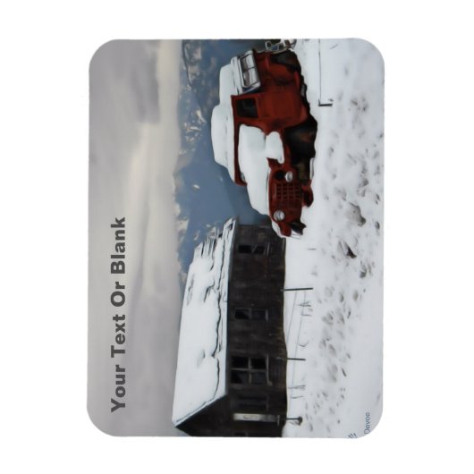 Der alte rote LKW Magnet (Vertikal)