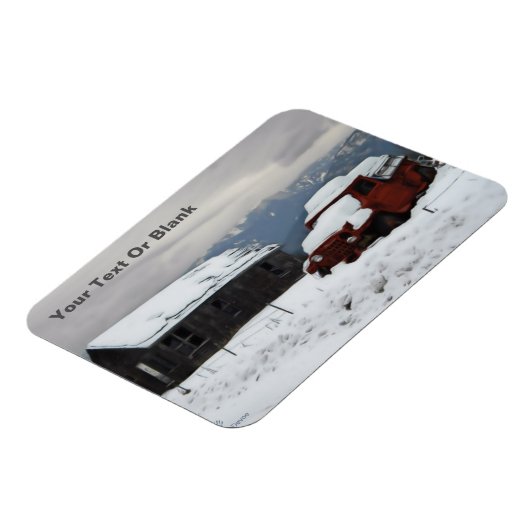 Der alte rote LKW Magnet (Linke Seite)