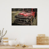Der alte rote LKW Poster (Küche)