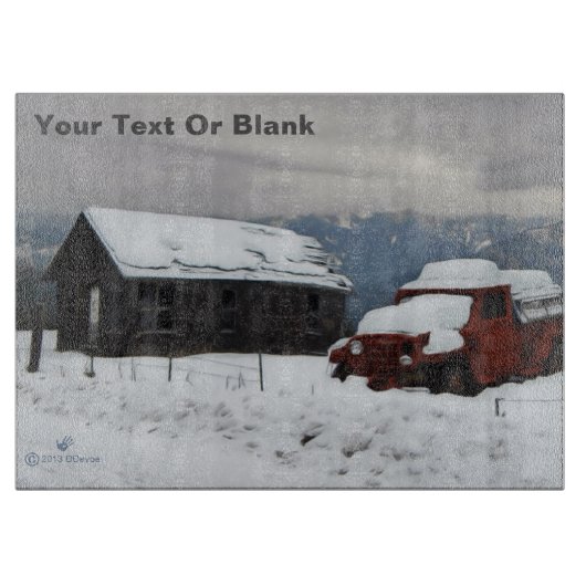 Der alte rote LKW Schneidebrett (Vorderseite)