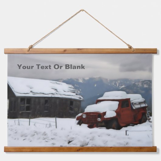 Der alte rote LKW Wandteppich Mit Holzrahmen (Vorne)