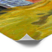 Der alte rote Stall auf der windigen Prairie Poster (Ecke)