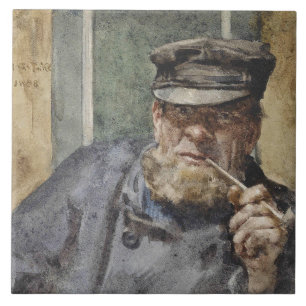 Der alte Seebär (von Henry Scott Tuke) Fliese