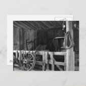 Der alte Stall - schwarz in weiß Postkarte (Vorne/Hinten)