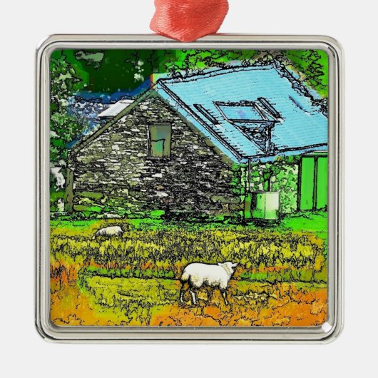 DER ALTE STALL SILBERNES ORNAMENT (Vorne)