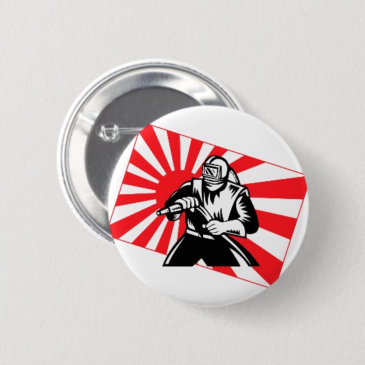 Der alte Tokyo-Sandstrahler Button (Vorne & Hinten)