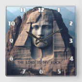 Der alte Wächter: Der Herr ist mein Stein Quadratische Wanduhr (Vorderseite)