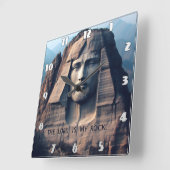 Der alte Wächter: Der Herr ist mein Stein Quadratische Wanduhr (Winkel)