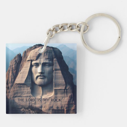 Der alte Wächter: Der Herr ist mein Stein Schlüsselanhänger (Rückseite)