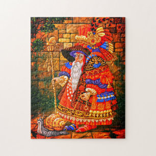 Der alte Zauberer, der seine Schnecke begeht Puzzle