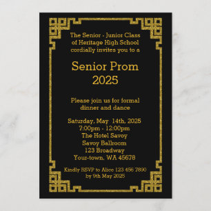 Der Älter-Junior Abschlussball, Gatsby Art, Einladung