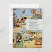 Der alternde Löwe aus den Fabeln Postkarte (Vorne/Hinten)