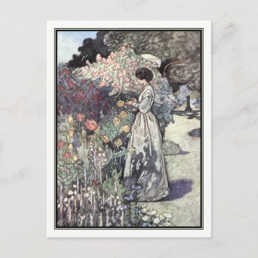 Der altmodische Garten von Charles Robinson Postkarte (Vorderseite)