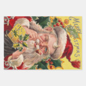 Der altmodische Weihnachtsmann-Satz  Geschenkpapier Set (Vorderseite 3)
