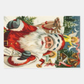 Der altmodische Weihnachtsmann-Satz  Geschenkpapier Set (Vorderseite 2)