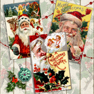 Der altmodische Weihnachtsmann-Satz Geschenkpapier Set