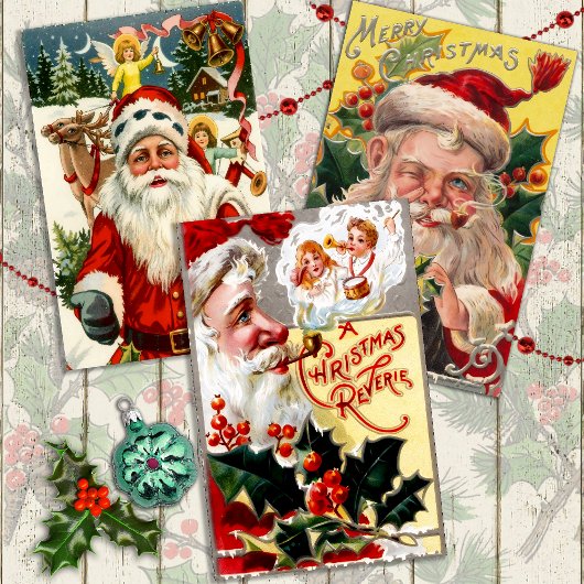 Der altmodische Weihnachtsmann-Satz  Geschenkpapier Set