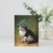 Der altmodische Weihnachtsurlaub in Kitten Feiertagskarte (Stehend Vorderseite)