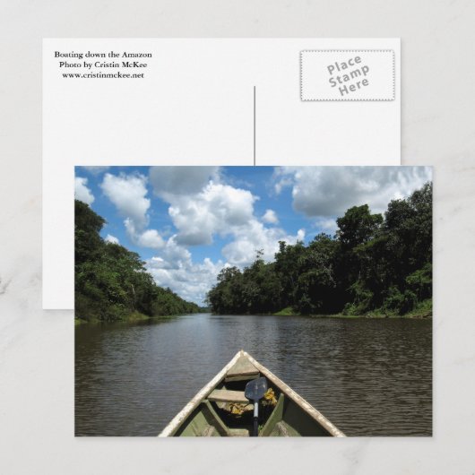 Der Amazonas wird hinuntergefahren Postkarte (Vorne/Hinten)