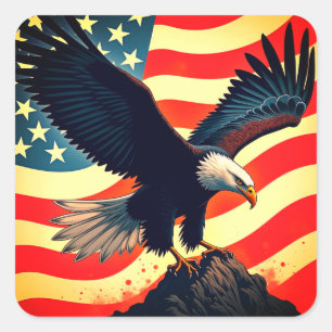 Der Amerikanische Adler – Held des offenen Himmels Quadratischer Aufkleber