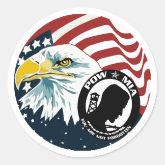 Der amerikanische Adler POW-MIA Runder Aufkleber
